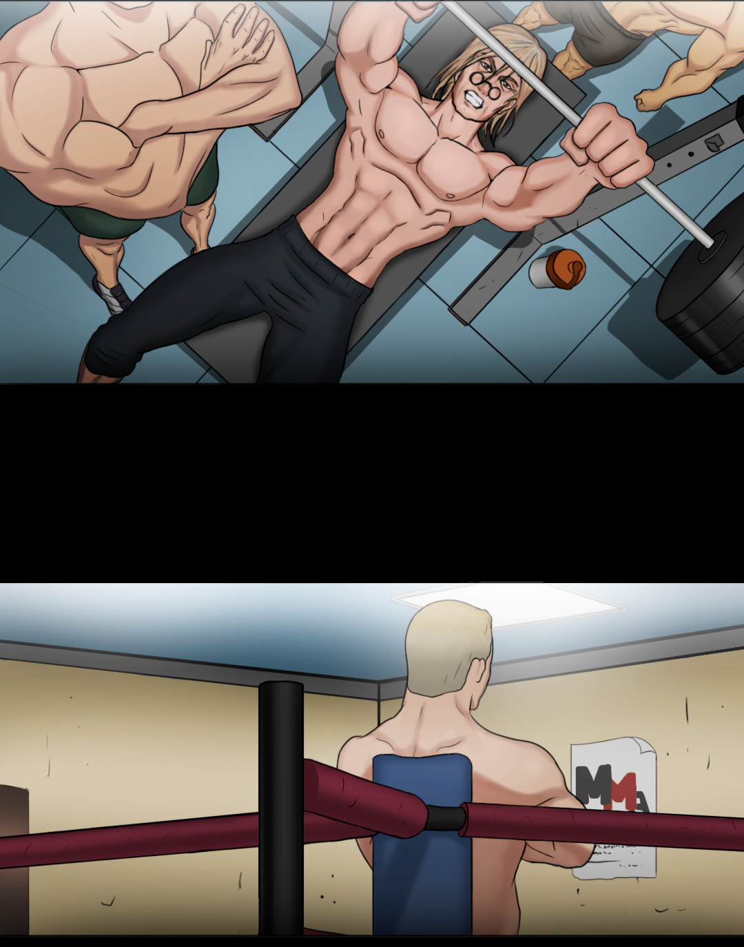 Gym Montage Gone Bad panel 1